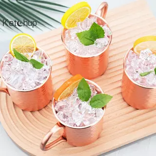 [Ktchup-t] 500ml 100% ทองแดง Moscow Mule Mug Cotail ถ้วยไวน์ตอกทองแดงแก้วเบียร์แก้วกาแฟถ้วยนมบาร์ถ้วย Drinkware สแตนเลสทนทานดี