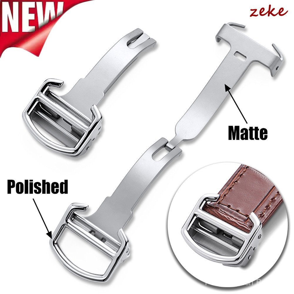 สแตนเลสสตีลนาฬิกาหัวเข็มขัด 12 14 16 18 20 มม.พับ Clasp Silver Matte ขัดเปลี่ยนสําหรับปุ่มนาฬิกาอุปกรณ์เสริม
