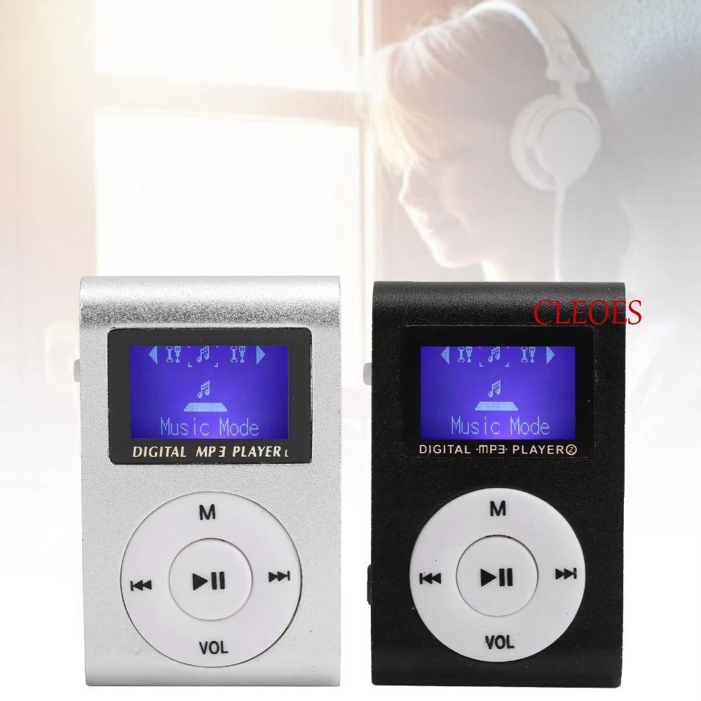 คลีโอ เครื่องเล่น MP3 ขนาดเล็กแบบพกพาเสียงไม่สูญเสียพร้อมหน้าจอ จอแอลซีดี ยูเอสบี MP3เครื่องเล่นเพลง,บันทึกคีย์สัมผัสคลิปโลหะช่องเสียบการ์ดนักเรียน เครื่องวอล์คแมน ฟังเพลง