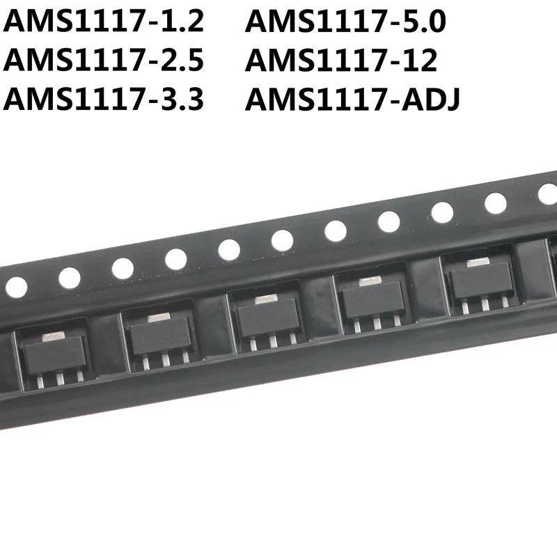 100 AMS1117-1.2 AMS1117-2.5 AMS1117-3.3 AMS1117-5.0 AMS1117-12 AMS1117-ADJ Patch Triode SOT89