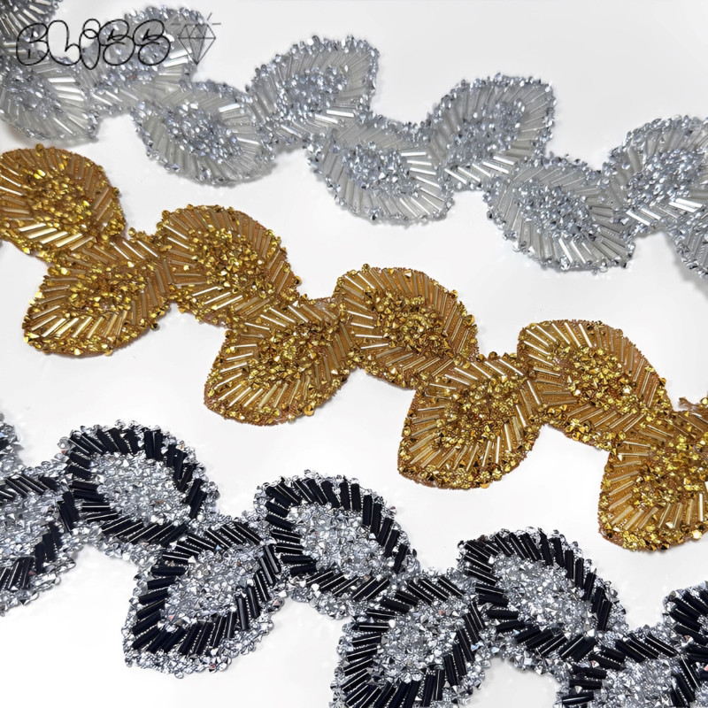 เรซิ่น Rhinestone Trim Leaf รูป DIY ซ่อม Iron-On Glitter Rhinestone เทปคริสตัลรองเท้ากระเป๋าอุปกรณ์เสริม