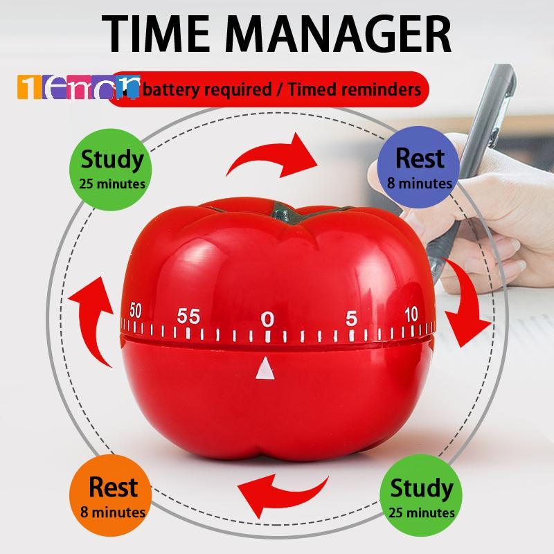 [Lemon] Tomato Timer Electronic Kitchen Reminder Pomodoro Mechanical Counting Alarm Kitchen Cooking Tool Game Timer Clo ใหม่