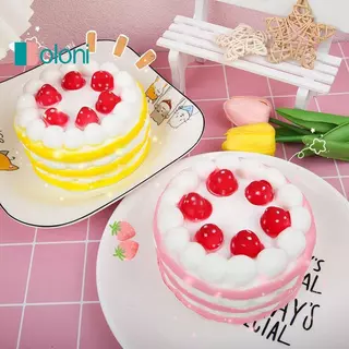 [Boloni] Kawaii เค้กช้า Rising ความเครียดบรรเทาของเล่นบีบสําหรับเด็ก PU Soft Dpression ของเล่นอาหารจําลองเค้กบีบของเล่นใหม่