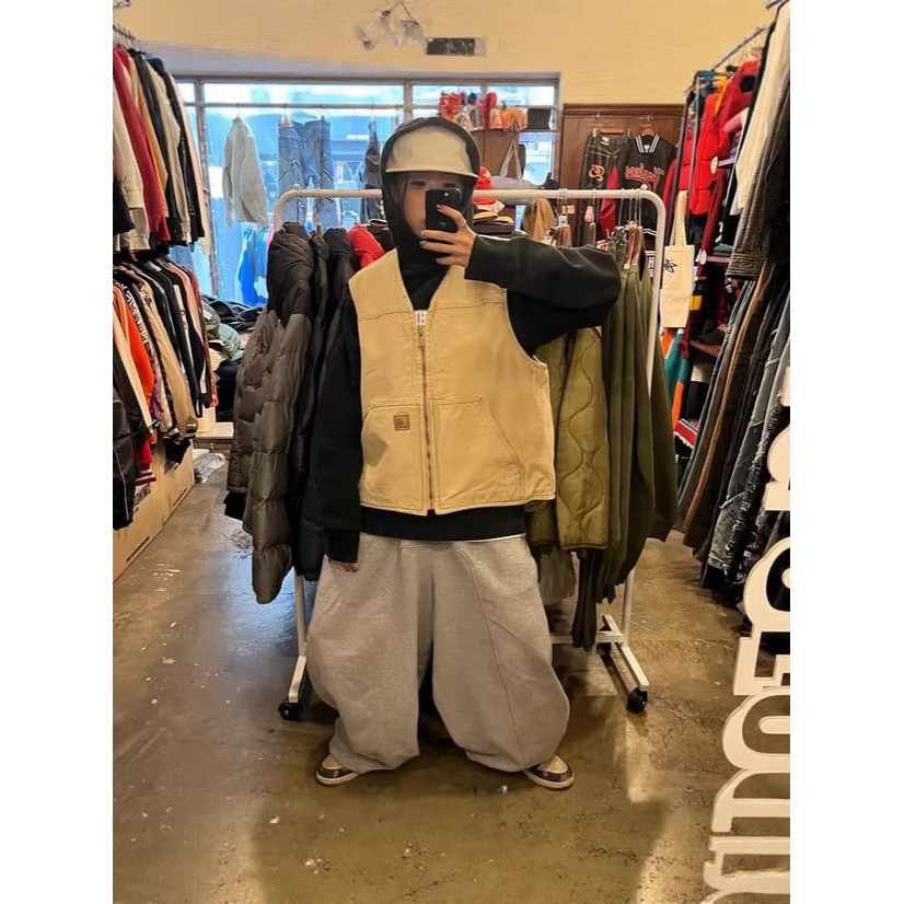 FIZY Car* Typical American heavy-duty workwear fabric lamb fleece warm retro vest trendy