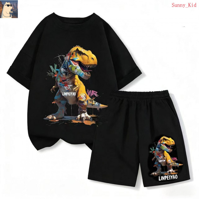 【Sunny】เซ็ตชุดเด็ก เสื้อ+กางเกง จัดส่งจากประเทศไทย จัดส่งภายใน 24 ชั่วโมง เด็กผู้ชาย คอกลม กีฬาลําลอง เสื้อ F20-119