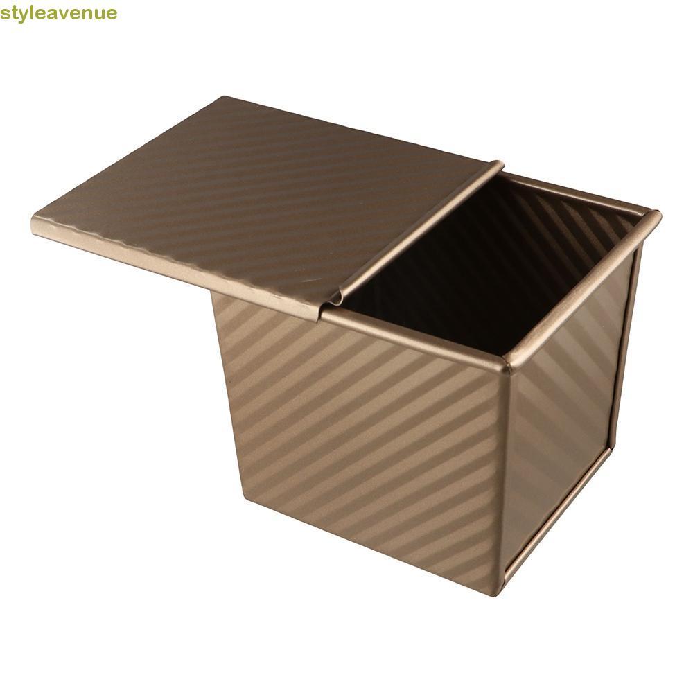STYLEAVENUE กระทะก้อนลูกฟูกสี่เหลี่ยม, ไม่ติดพร้อมฝาปิด Cube Toast Box, Bakeware เหล็กคาร์บอน Light 