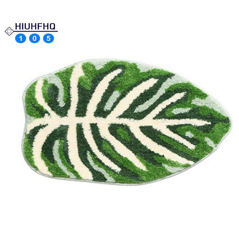 Hiuhfhq106Green Leaf Mat Anti-Slip Palm Shaped Bath Mat Super Absorbent Bath Mat พรมห้องน้ํา,A ใช้งา