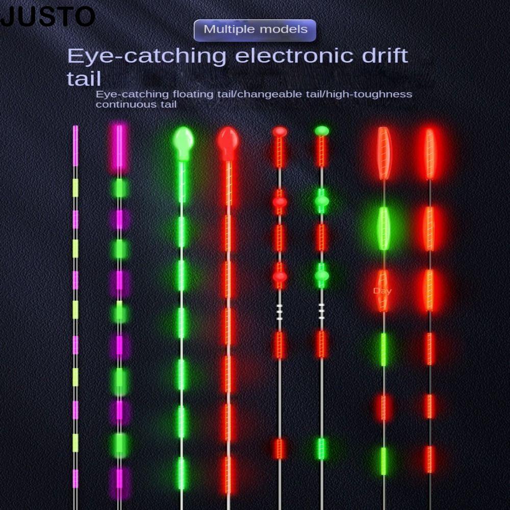 ท่อนกลไฟ LED JUSTO สำหรับตกปลา, ทุ่นไฟสว่างพิเศษ, ใช้งานได้ในเวลากลางคืนพร้อมแบตเตอรี่ CR425