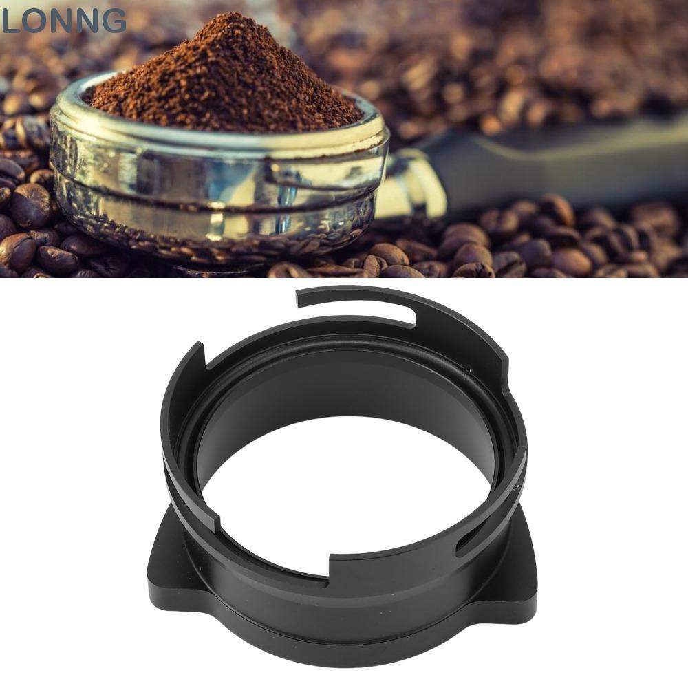 LONNG Dosing Ring, Splash Proof Rotatable Dosing Funnel, Coffee Accessories Aluminium Alloy Black Si