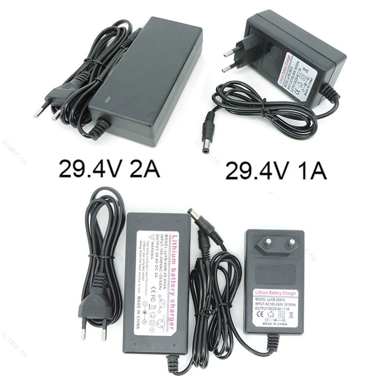 AC เป็น DC power adapter Charger 29.4V 1A 2A 24/25.2/25.9V ไฟฟ้าสําหรับสกู๊ตเตอร์จักรยาน 7Series li-