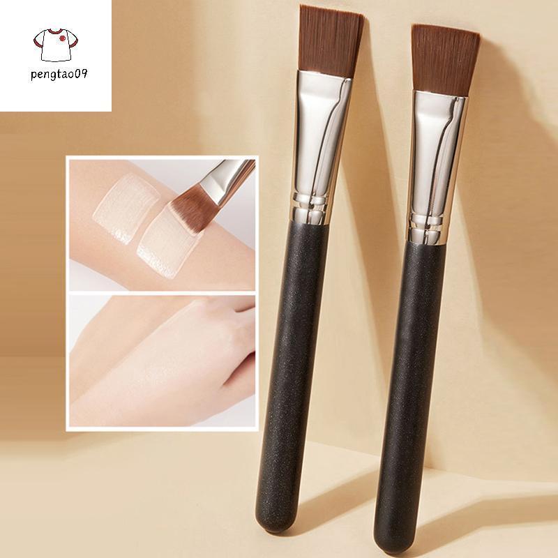 Pengtao09 แปรงแต่งหน้าด้ามไม้ 1 ชิ้น สำหรับรองพื้น คอนซีลเลอร์ และมาส์กหน้า นุ่มสบาย