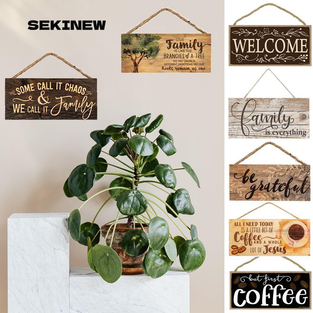 SEKINEW ป้ายต้อนรับ Rustic Wall Pediments Home Sweet Family ป้ายประตู