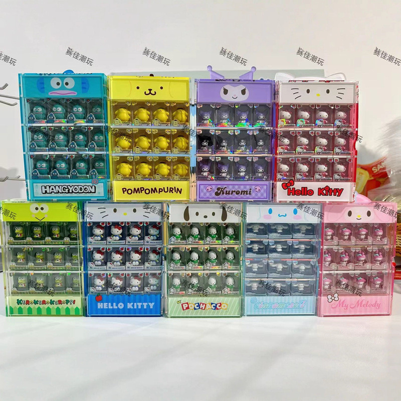 วินาที Sanrio Rice Grains Crayon Shin-Chan Animal City Star Mickey Rice Grains Storage Box Cabinet r