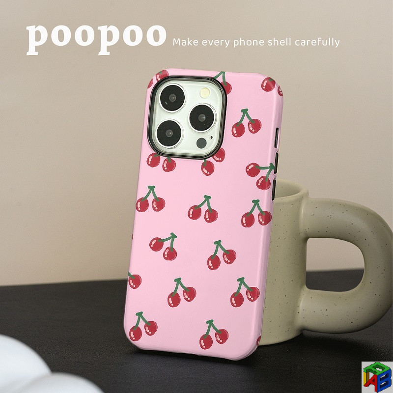 เคสสําหรับ Samsung A17/A16/A06/A07/A25/A26/A36/A37/A54/A55/A56/A57 Pink Cherry anti-fall 2-in-1 เคสสองชั้น