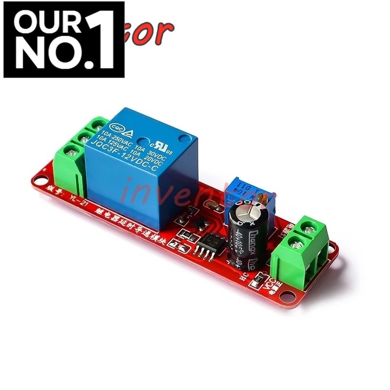NE555 Delay Module 12V Off Relay Switch ปรับได้ (1-10 วินาที