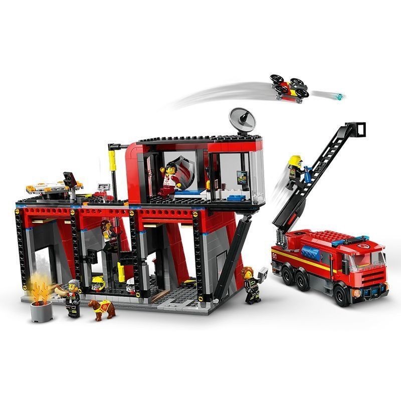 LEGO LEGO 60414 Modern Fire Station City Series ผู้ชายผู้หญิง Building Block ของเล่นของขวัญ 010002