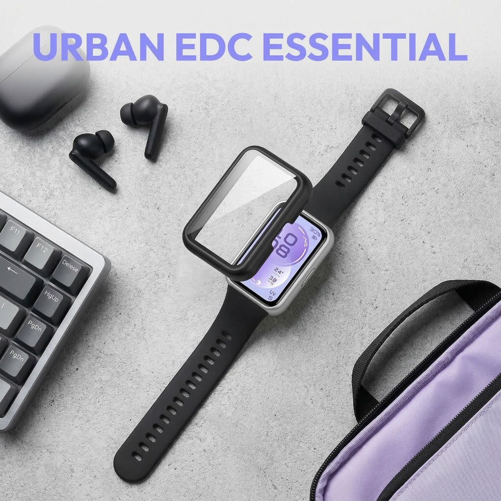 กรณีพีซีแก้วนิรภัย สายซิลิโคน for Smartwatch Huawei Band รูปที่ 3