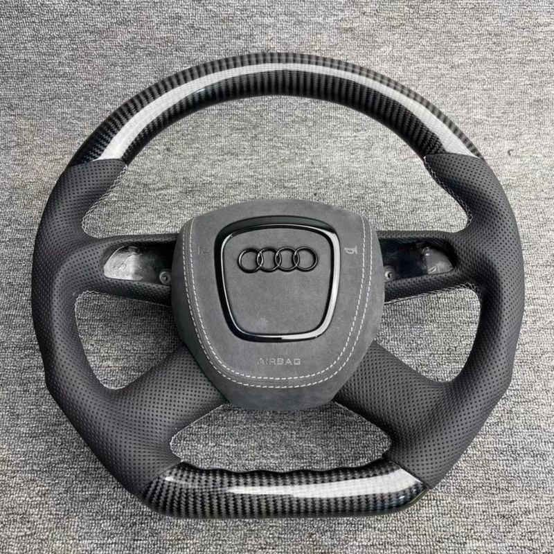 Audi A3A4A4L รุ่นเก่า A5A6LA7Q7Q5 พวงมาลัยคาร์บอนไฟเบอร์ All Series สามารถดัดแปลงกีฬาที่กําหนดเอง
