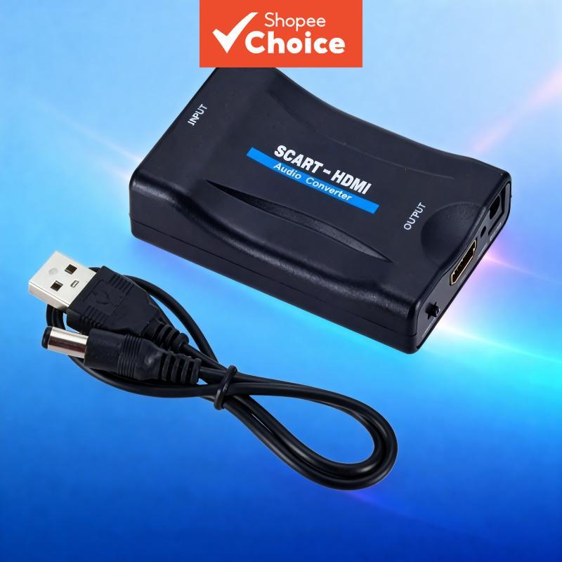 SCART To HDMI 1080P HDMI To SCART อะแดปเตอร์แปลงเสียงวิดีโอสําหรับทีวีเครื่องเล่น DVD Pro