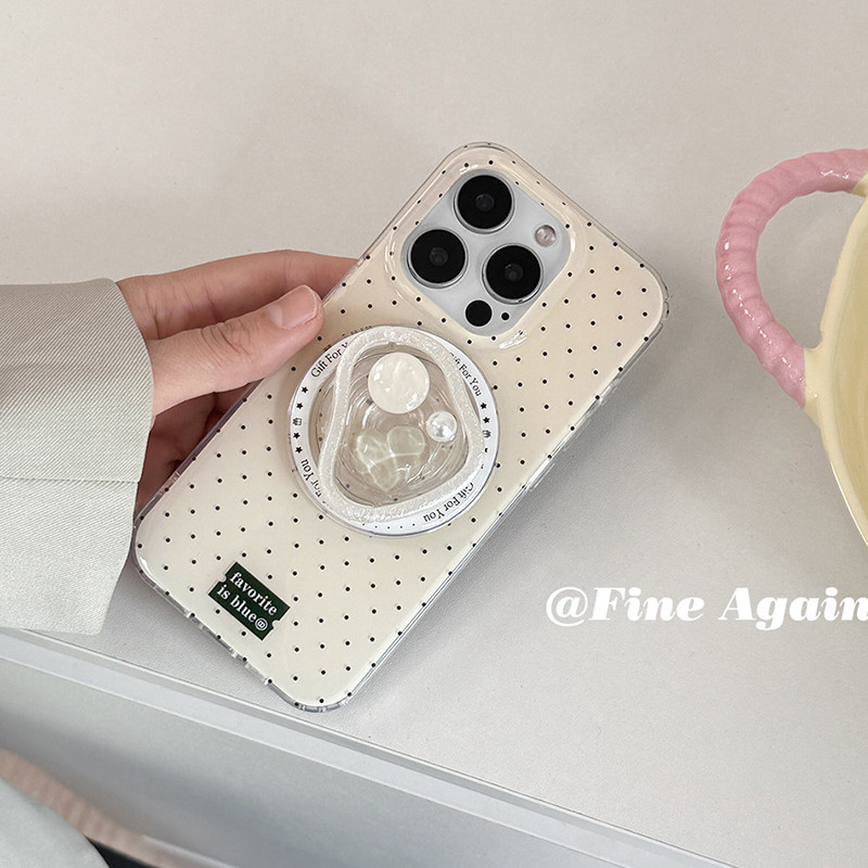 เคสแม่เหล็ก Polka Dot วงเล็บแบบพับเก็บได้ Samsung S26 S22 S23 S24 S25 ultra Girl Love Simple S25FE ใหม่เคสโทรศัพท์ป้องกันกรณี S24FE