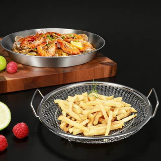 SZX ถาดรองน้ำมันสแตนเลส มีด้ามจับ ระบายน้ำมันง่าย สำหรับร้านอาหาร