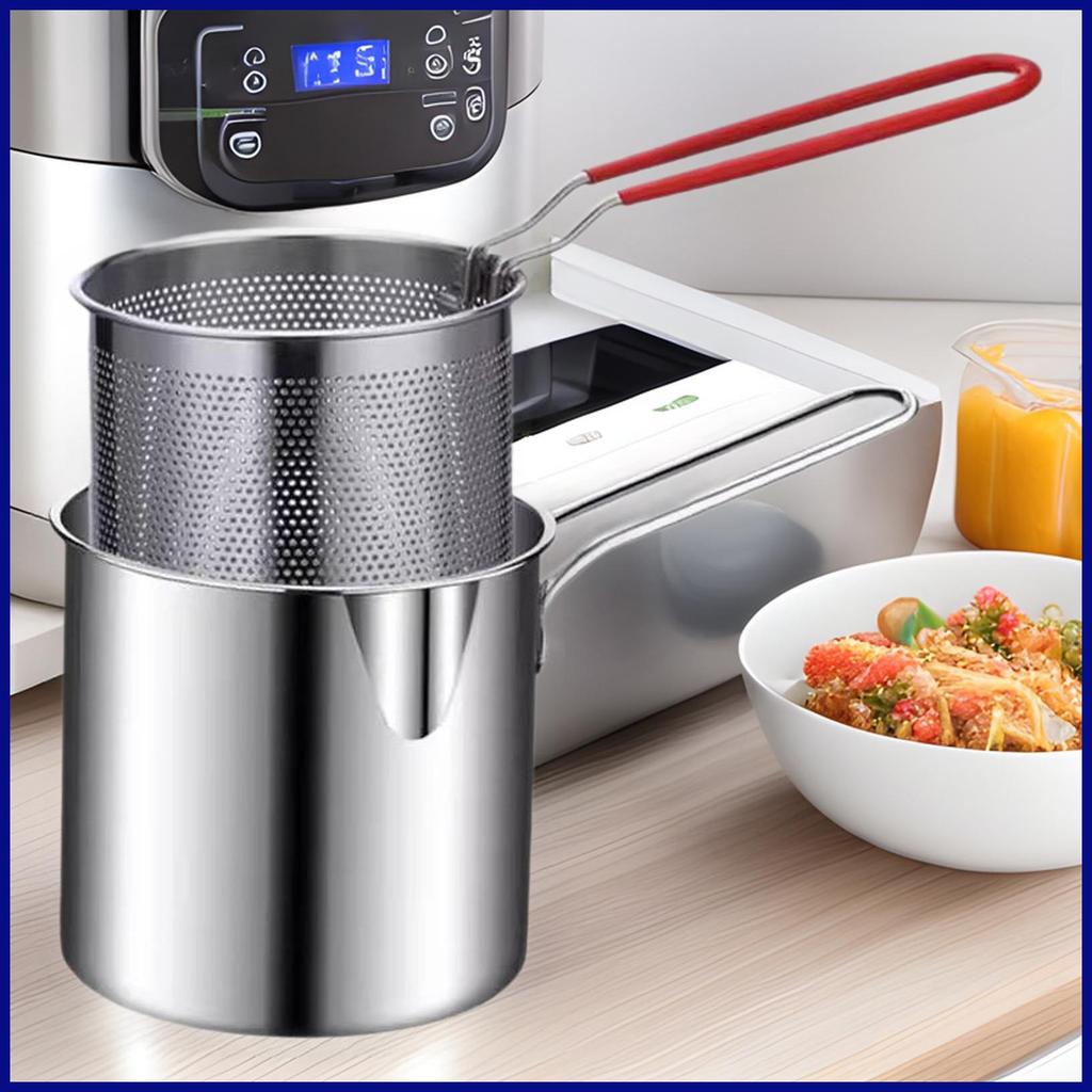 หม้อทอด ประหยัดพื้นที่ทําอาหารเครื่องครัว French Fries Deep Fryer หม้อสําหรับปีกไก่ French Fries ขนม