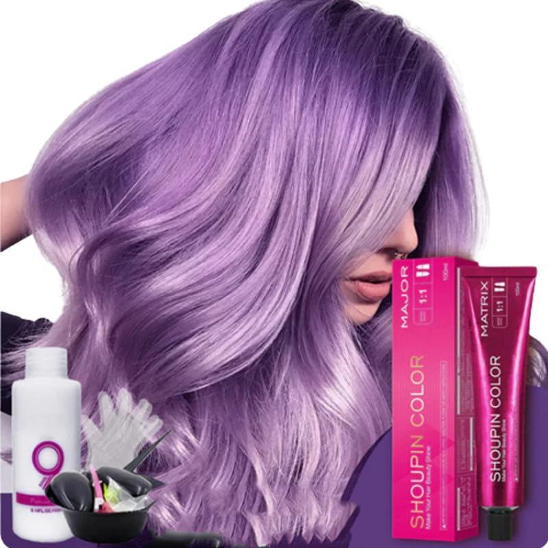 Shoupin No-Bleach Nourishing Hair Dye Shampoo (Ash Star-Purple)
