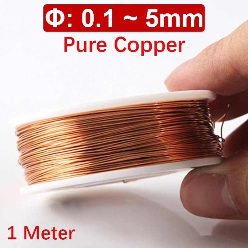 100% Pure Copper Wire T2 Copper Coil Conductive Copper Wire, Superfine Wire, 0.1 0.2 0.3 0.4 0.5 1.0
