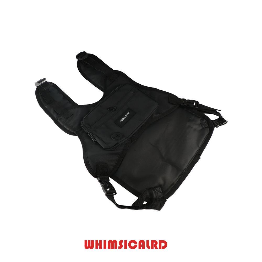 WHIMSICALRD Hip Hop Vest Bag, Hip Hop Functional Chest Bag,Functional Vest Bag Streetwear Casual Lar