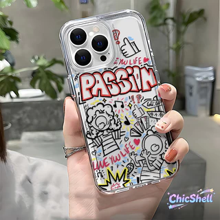 เคสไอโฟน ชีวิตกราฟฟิตี เคสใส กันกล้อง cho iPhone 11 12 13 14 15 16 ProMax X XR XS Max 7 8Plus-CL