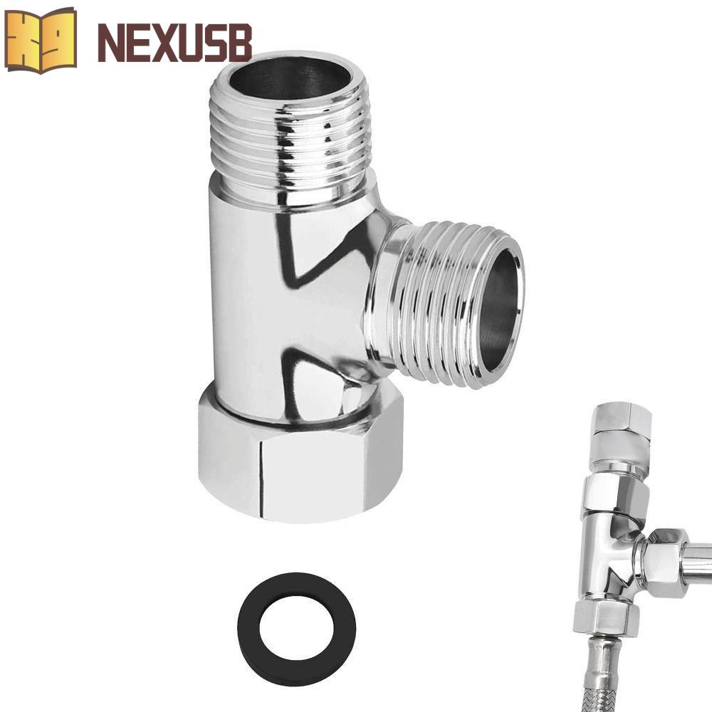 NEXUSBEAM 3 Way T Shape Adapter, Anti-Rust Replacement G1/2" Diverter Valve,ทนทานอเนกประสงค์หนาติดตั