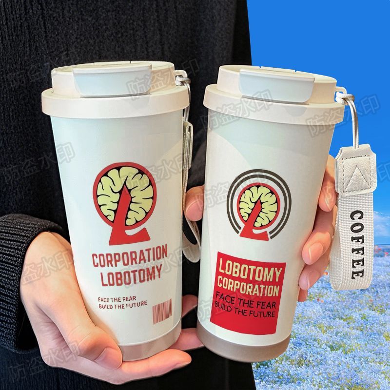 เกม Lobotomy Corporation Themed SUS316 ถ้วยกาแฟสแตนเลสสําหรับเดินทาง