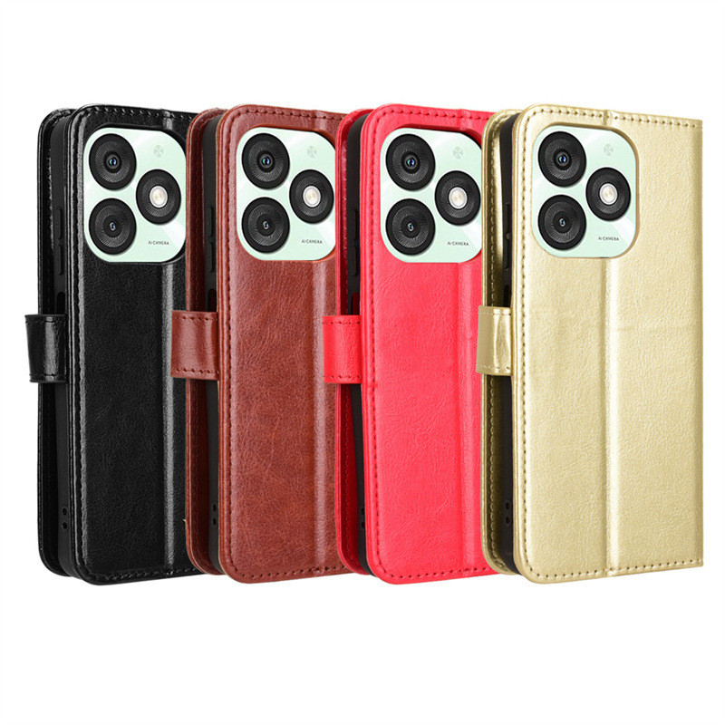 เหมาะสําหรับ itel A50 เคสโทรศัพท์ ITEL A50 4G/A667LP โทรศัพท์ซองหนังการ์ดเชือกพลิกรูปแบบม้าบ้า