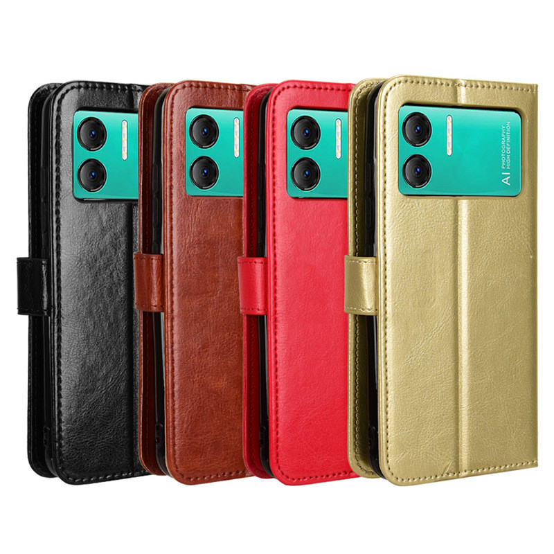 เหมาะสําหรับ Doug X98 เคสโทรศัพท์ Doogee X98 Pro โทรศัพท์ซองหนังพลิกรูปแบบม้าบ้าการ์ดเชือกเส้นเล็กกร