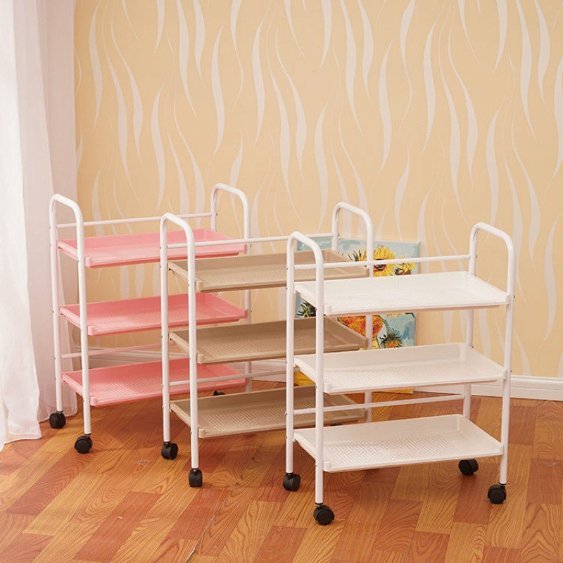Barber Shop Trolley Beauty Trolley Beauty Salon Trolley Cupping Jar Storage Rack Plastic Three-Layer