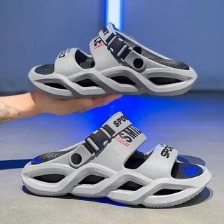 icy.sport 2025 รองเท้าแตะพื้นหนาเทรนด์ฤดูร้อนใหม่สําหรับสวมใส่กลางแจ้งรองเท้าแตะชายหาดพื้นหนาแบบใช้คู่กันลื่น X226