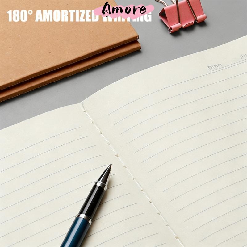 Amore 6 ชิ้น Minimalist Design Notebook การเขียนหนังสือทดสอบ B5 Format 36 แผ่นแนวนอนแทรกสําหรับจัดระ