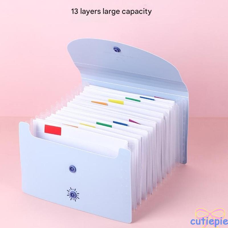 Cutie 13 ช่องแฟ้ม Organiser ใบเสร็จรับเงินแบบขยายได้ Organiser พร้อมสายไฟยืดหยุ่นปิด 7x4 5 นิ้วสําหร