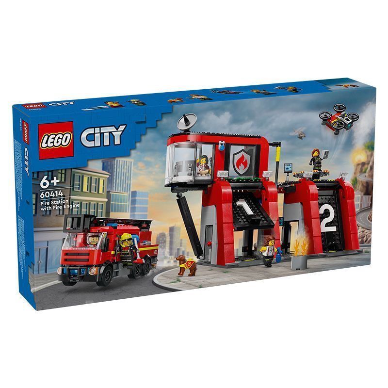 LEGO LEGO City Series 60414 สถานีดับเพลิงสมัยใหม่ประกอบอาคารบล็อกของเล่นของขวัญ
