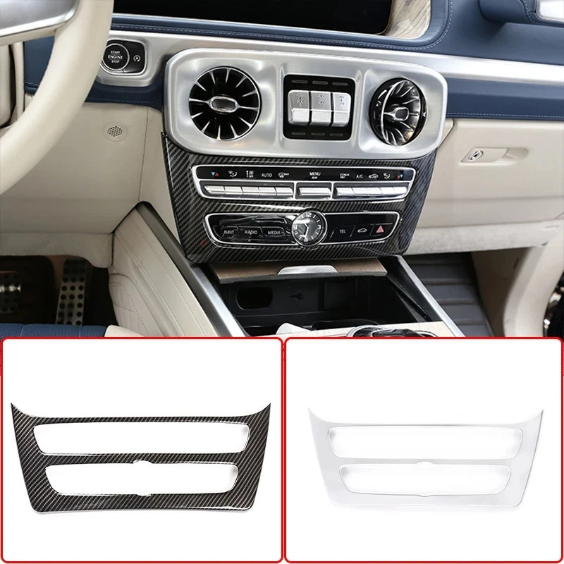 Carbon Fiber Style ABS Car Styling Center Control Mode Frame Trim Sticker For Mercedes Benz G Wagon 