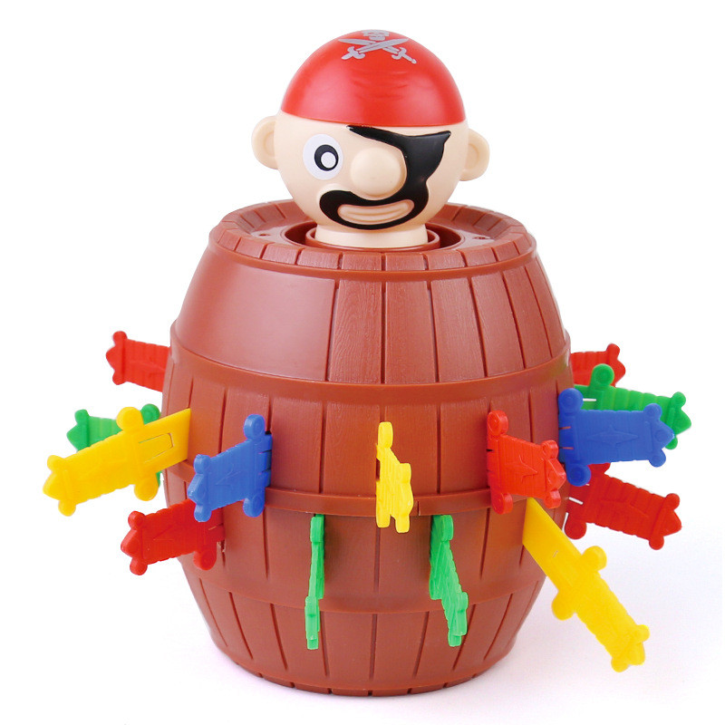 Large Pirate Barrel Children's Toy Interactive Mini Board Game Prank Mr. Barrel Sword Insertion Game