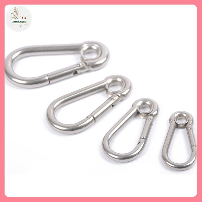 UU M4 M5 M6 M7 M8 สแตนเลส Carabiner Carbine Snap Hook พร้อมตาไก่สปริงหัวเข็มขัดพวงกุญแจ VN