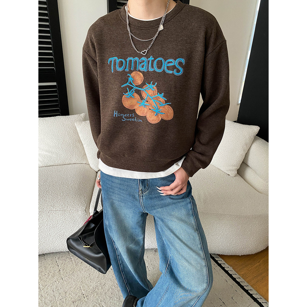 SN8301 Snan Blogger เสื้อสเวตเตอร์ผ้าฟลีซทรงหลวม SN8301