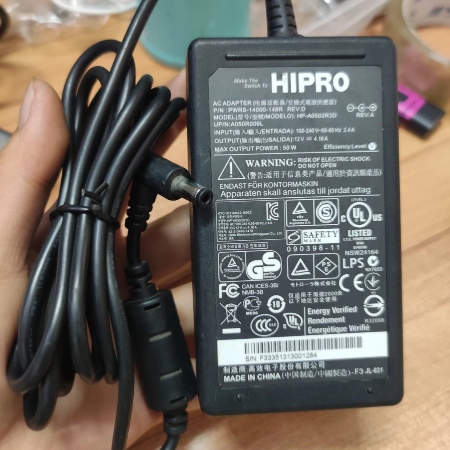 Original HIPRO High-Efficiency 12V4.16A Great Wall HP Display Power Adapter รุ่น HP-A0502R3D