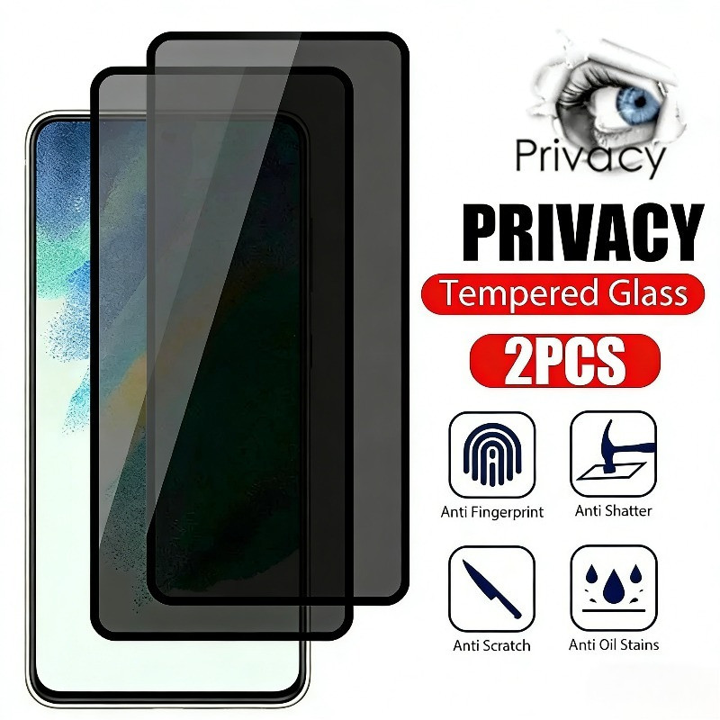 SAMSUNG 1-2Pcsกระจกนิรภัยฟิล์มสําหรับSamsung Galaxy A11 A10s A10e A10 Anti Spyความเป็นส่วนตัวสีดําขอ