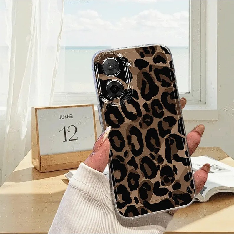 เคส TPU ใสสีน้ําตาล LEOPARD MOTIF SIMPLE SUITABLE สําหรับ XIAOMI/REDMI/POCO/Mi10/Mi10T Mi11 LITE/PRO