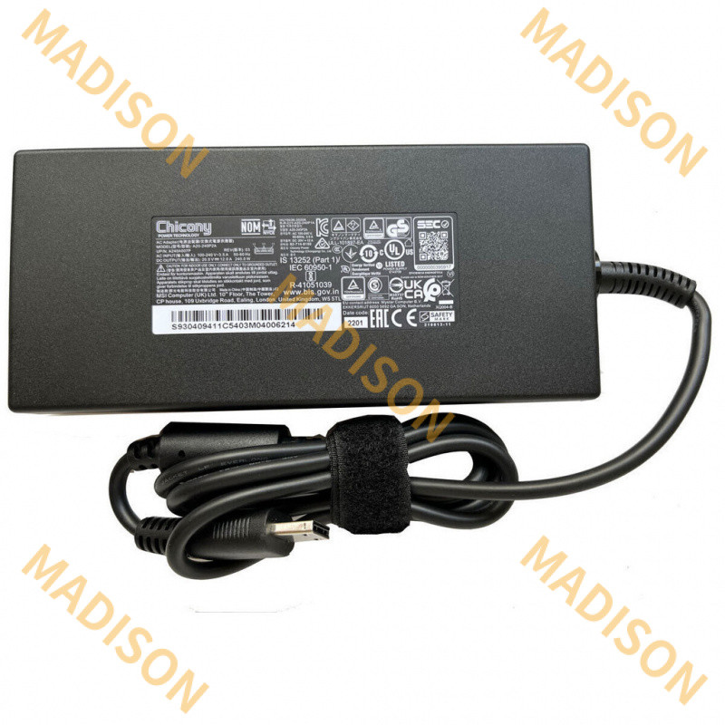 20V 12A อะแดปเตอร์แหล่งจ่ายไฟ 240W Chicony A20-240P2A AC สําหรับ MSI ge76 ge66 Raider
