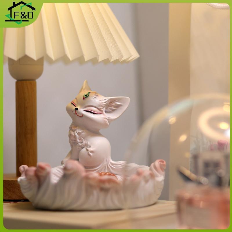 F&O Nine-Tailed Fox Storager เดสก์ท็อปเครื่องประดับชั้นเก็บกุญแจ Key Holder An Entryway ตกแต่งของขวัญตกแต่งบ้าน. - รูปที่ 2