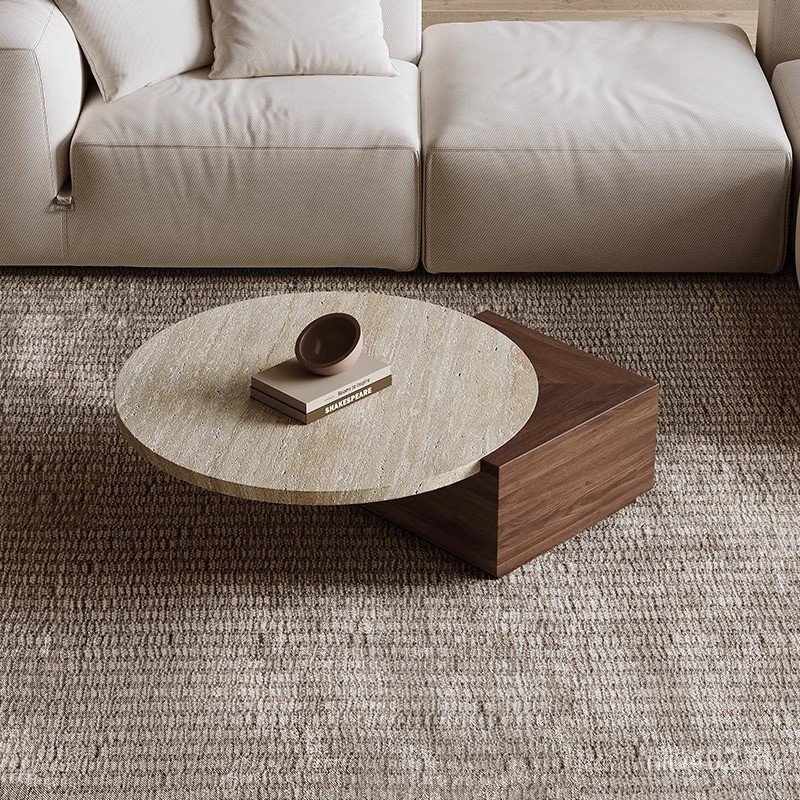Dongshi โต๊ะกาแฟรวมกันสไตล์เงียบรอบห้องนั่งเล่น Home Designer หรูหรา Creative ด้านข้างตารางหินอ่อนชา