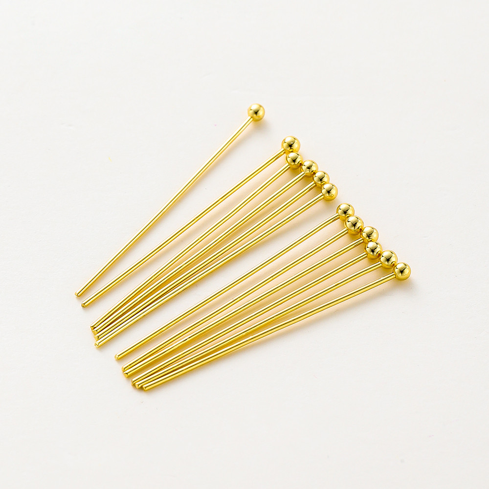 Ball Pin ขนาด 16-50 มม. เคลือบเงิน 18K คงทนไม่จางหาย ปลอดภัยสำหรับผู้แพ้ง่าย ใช้ทำต่างหูและเครื่องประดับได้